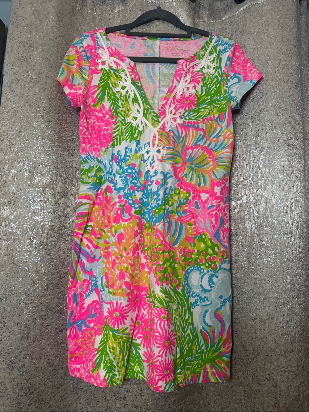 Lilly Pulitzer Brewster Dress XXS More Lovers Coral Pima Cotton